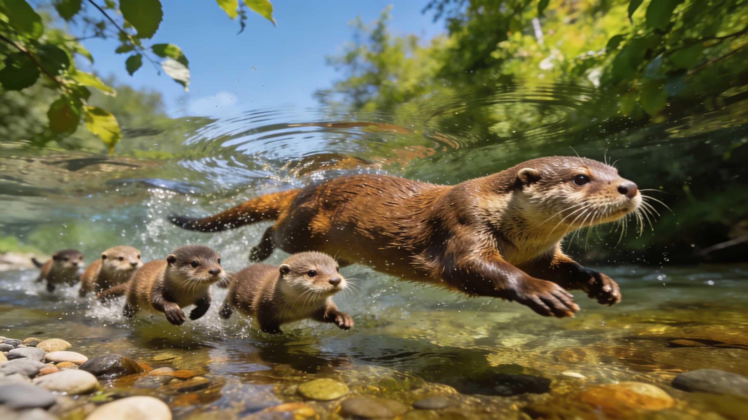 La loutre de rivière enseigne-t-elle vraiment à ses petits comment nager ?