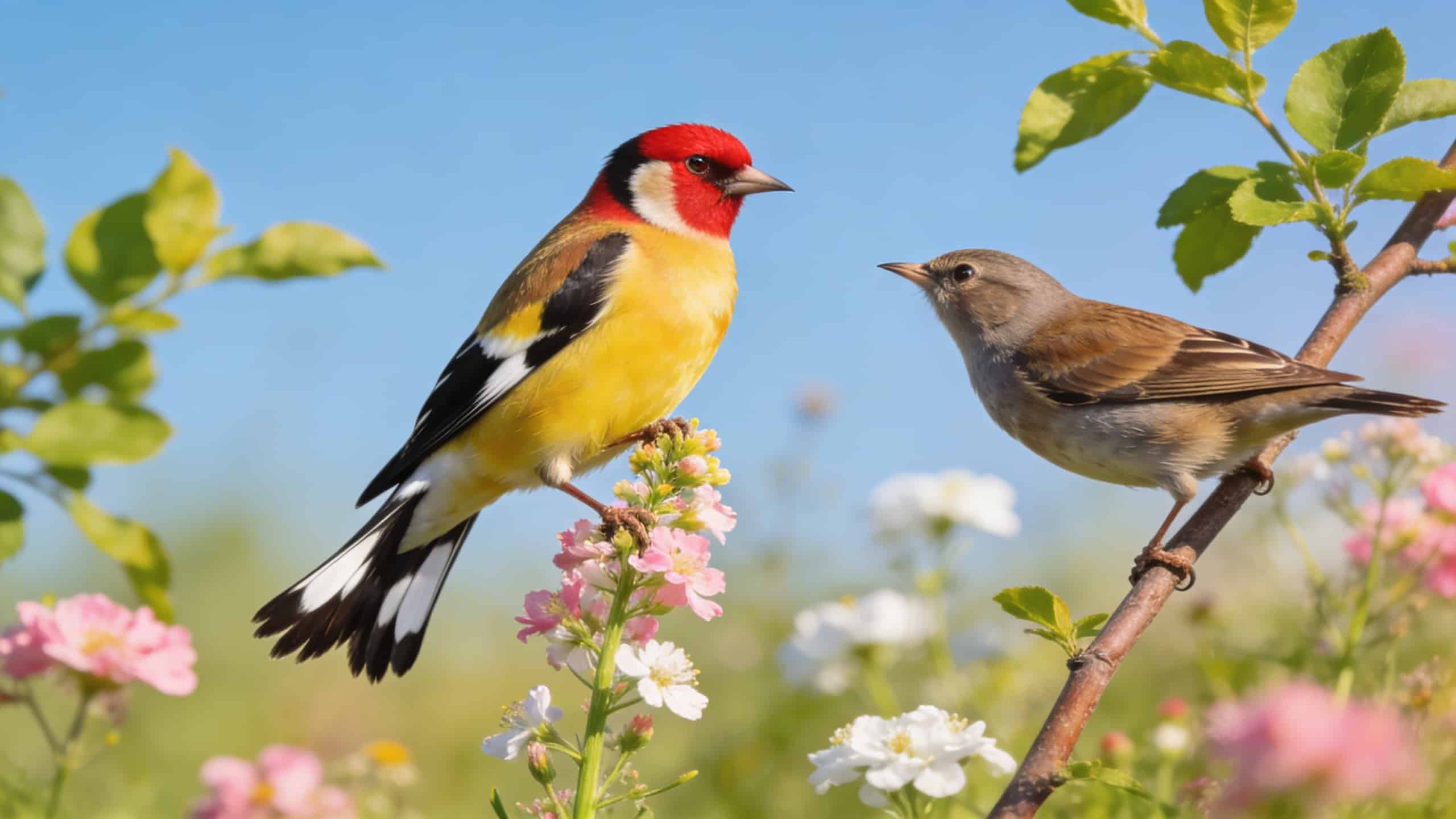 Le chardonneret élégant : comment cet oiseau aux couleurs vives attire-t-il une femelle au printemps ?