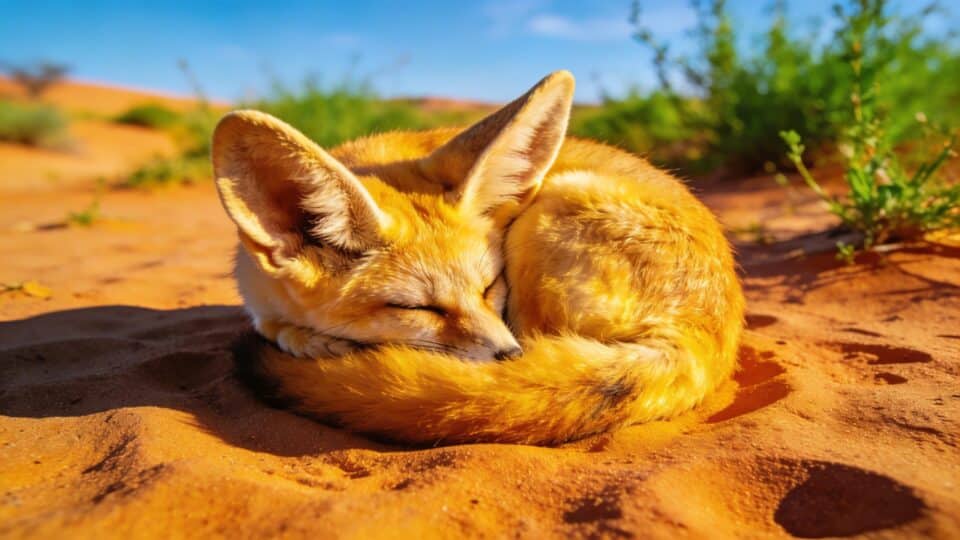 Le fennec : ce petit renard aux oreilles géantes qui dort blotti en boule pour survivre aux nuits froides du désert