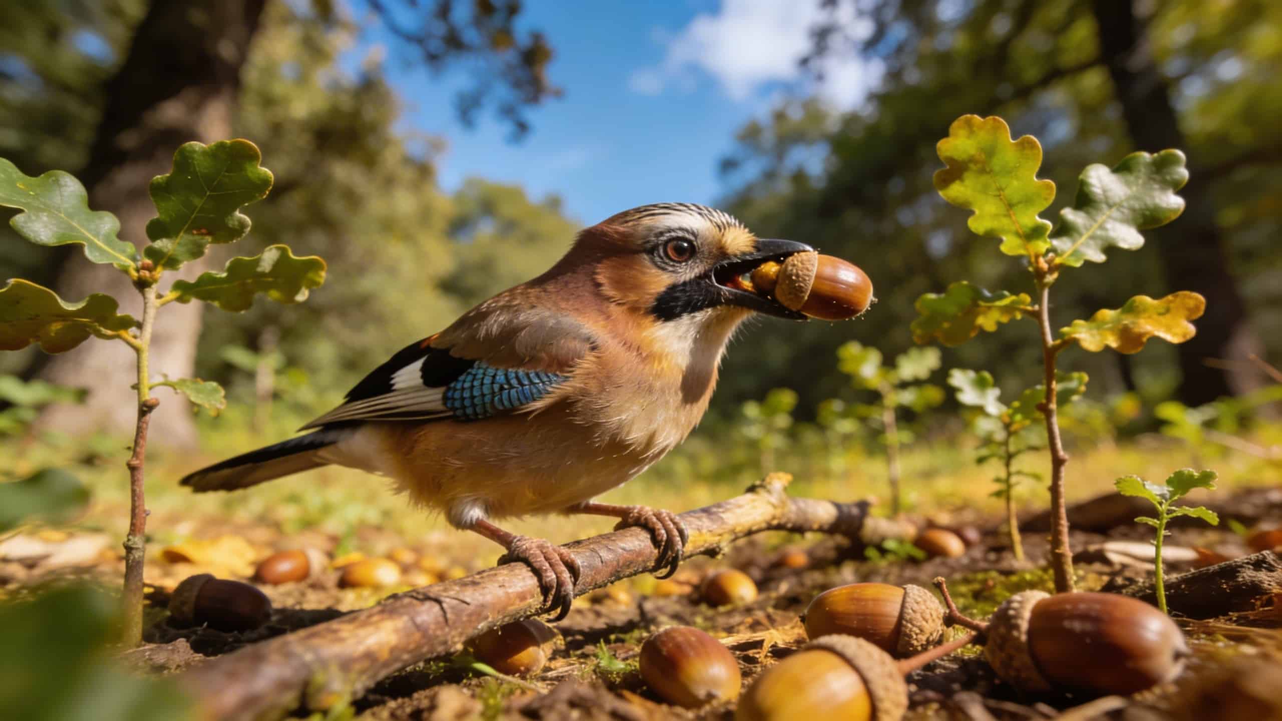 Le geai des chênes : ce petit oiseau malicieux qui plante des milliers de chênes sans jamais s'en souvenir