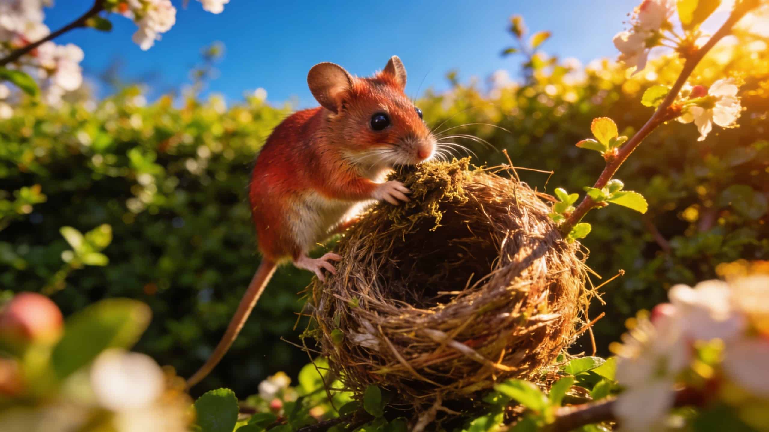 Le muscardin : ce petit rongeur roux qui construit son nid en boule dans les haies au printemps
