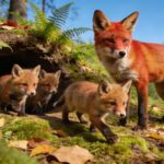 Le renard roux et ses petits : à quel âge les renardeaux sortent-ils du terrier pour la première fois ?