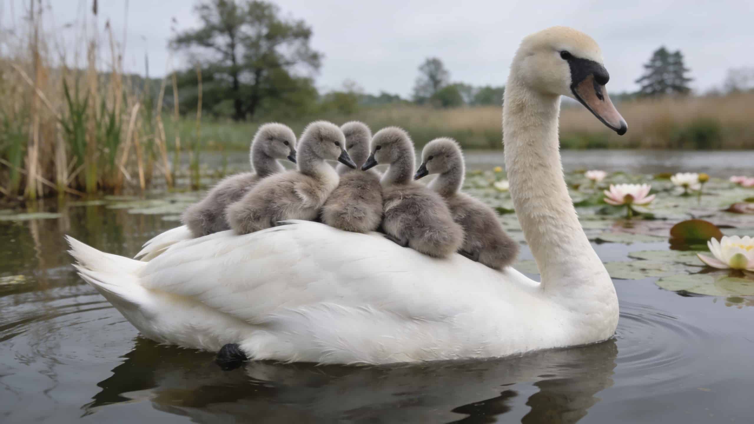 Pourquoi les bébés cygnes tuberculés se blottissent-ils sur le dos de leur mère pour traverser l'étang sans se mouiller ?
