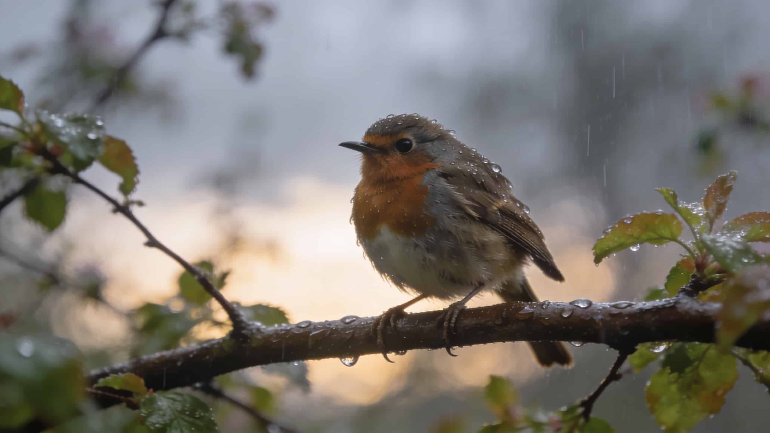 Pourquoi les jeunes rougegorges chantent-ils dès l'aube dès les premiers jours du printemps, même sous la pluie ?
