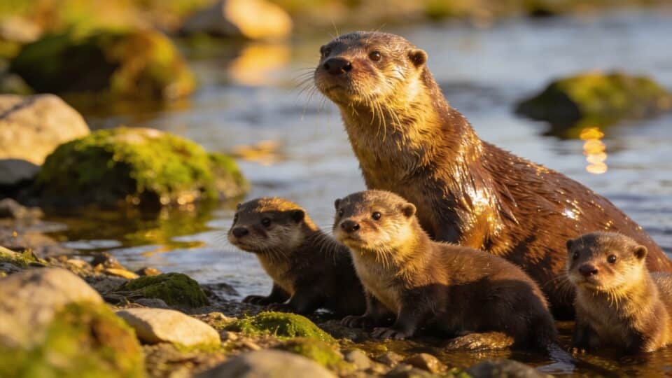 Combien de petits la loutre d'Europe peut-elle avoir dans une vie entière ?