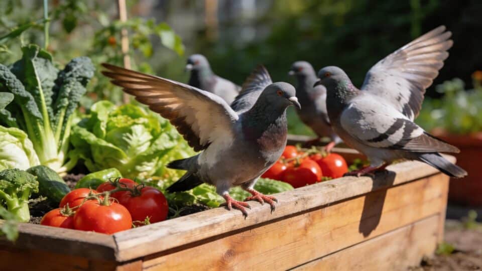 Comment éloigner les pigeons du potager sans filet ni épouvantail