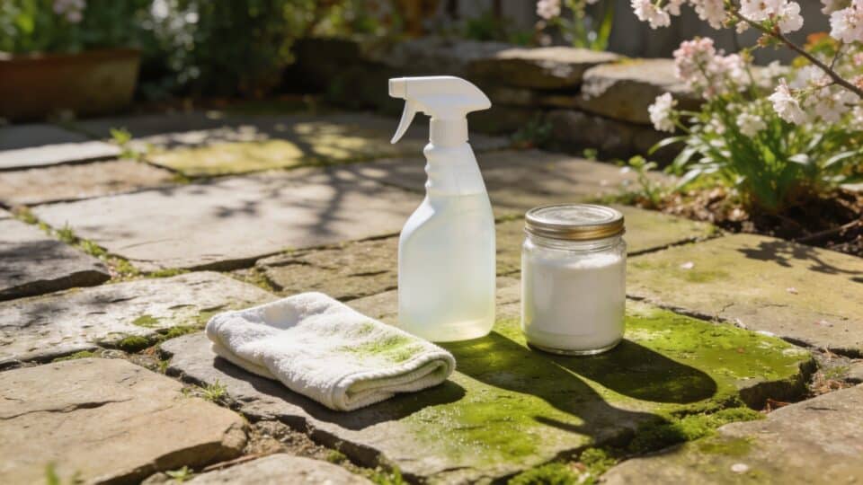 Terrasse glissante au printemps : trois produits du placard qui éliminent le dépôt vert sur les pierres