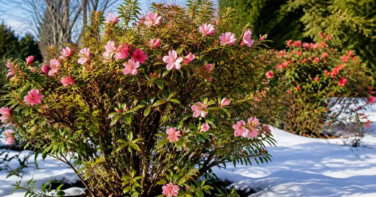 Arbustes fleuris non tailles pendant periode de dormance hivernale
